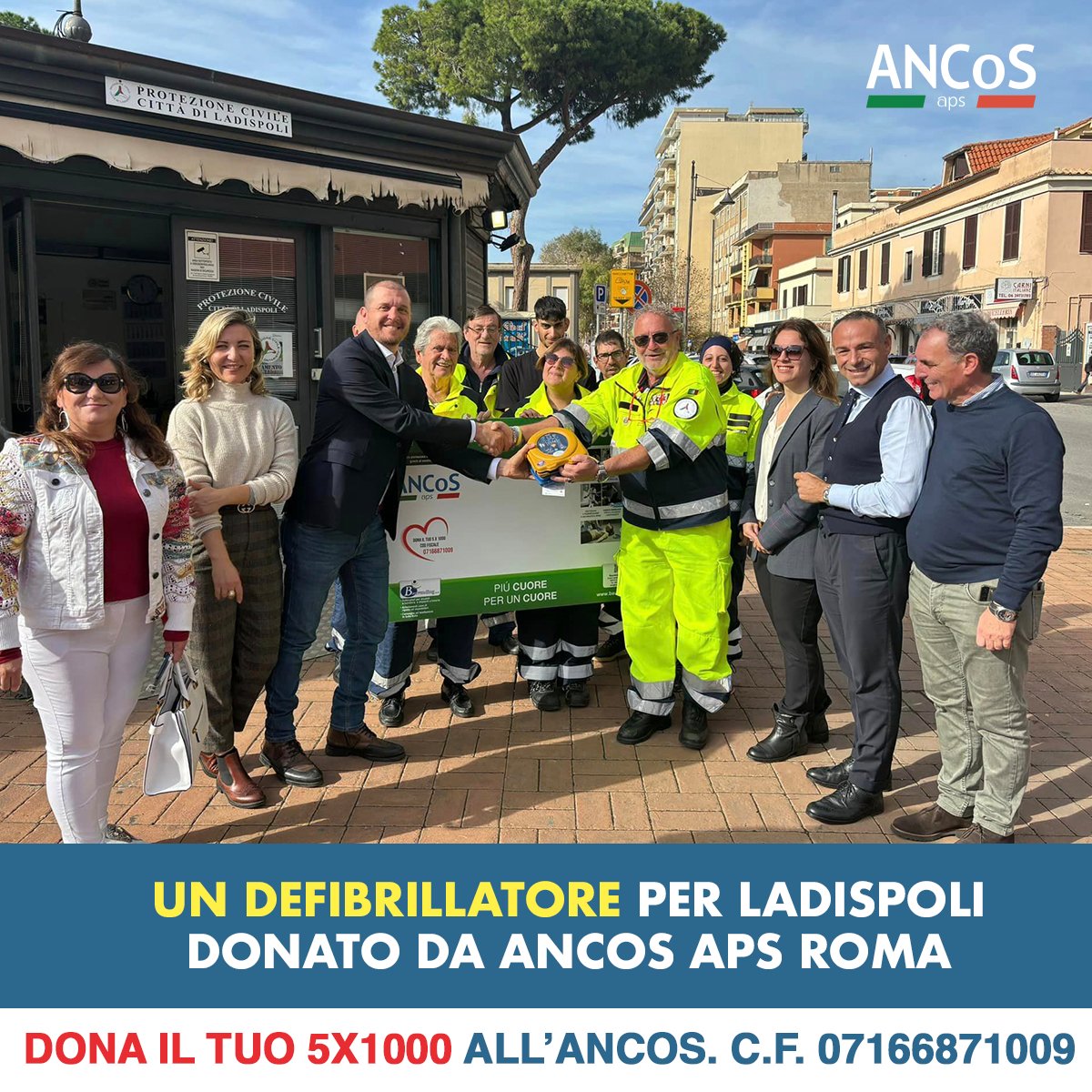 ANCoS Roma ha effettuato la consegna ufficiale del defibrillatore a Ladispoli. alla consegna, le autorità civili e militari, dei rappresentanti di ANCoS Aps Roma e della protezione civile, che sarà la custode del dispositivo.

Leggi di più ➡️ ancos.it/un-defibrillat…