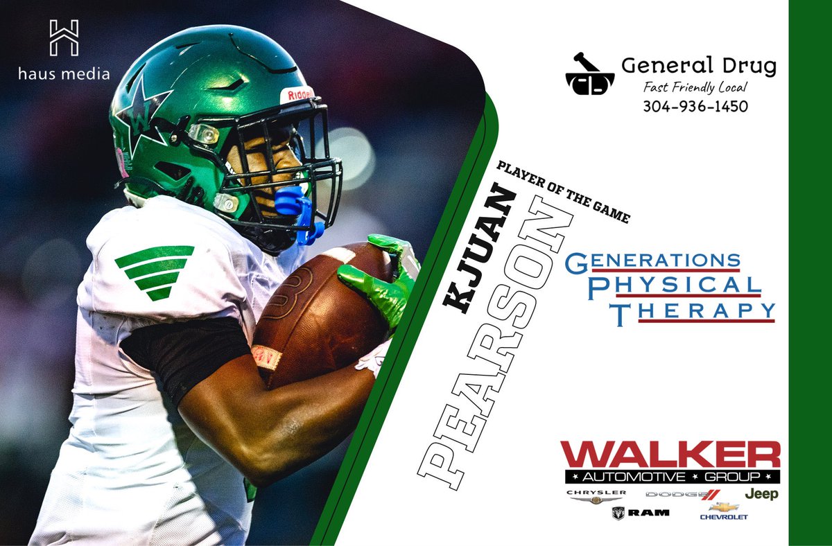haus media (@haus_media) on Twitter photo @haus_media_ Player of the Game goes to <a href="/winfieldhsfb/">Winfield HS Football</a> <a href="/KjuanPearson/">Kjuan Pearson</a> who had 217 all purpose yds also had 1 rushing and 2 receiving TD’s to go along with a pick 6 and 10 tackles to help the Generals defeat Lewis County 57-21! 🏈🔥
Sponsored by: <a href="/GenerationsPT/">GenerationsPT</a>, Walker, General Drug @haus_media_ Player of the Game goes to <a href="/winfieldhsfb/">Winfield HS Football</a> <a href="/KjuanPearson/">Kjuan Pearson</a> who had 217 all purpose yds also had 1 rushing and 2 receiving TD’s to go along with a pick 6 and 10 tackles to help the Generals defeat Lewis County 57-21! 🏈🔥
Sponsored by: <a href="/GenerationsPT/">GenerationsPT</a>, Walker, General Drug