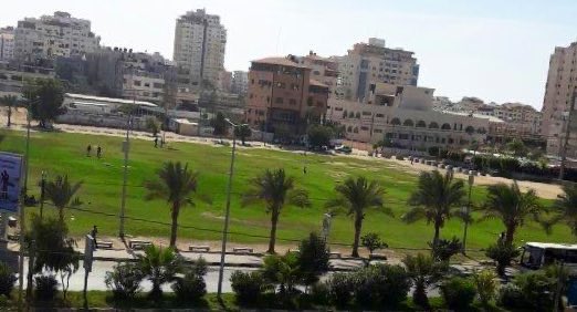 After invading western #Gaza, Israeli tanks seared a star of David into what used to be Al Katiba Park for families.