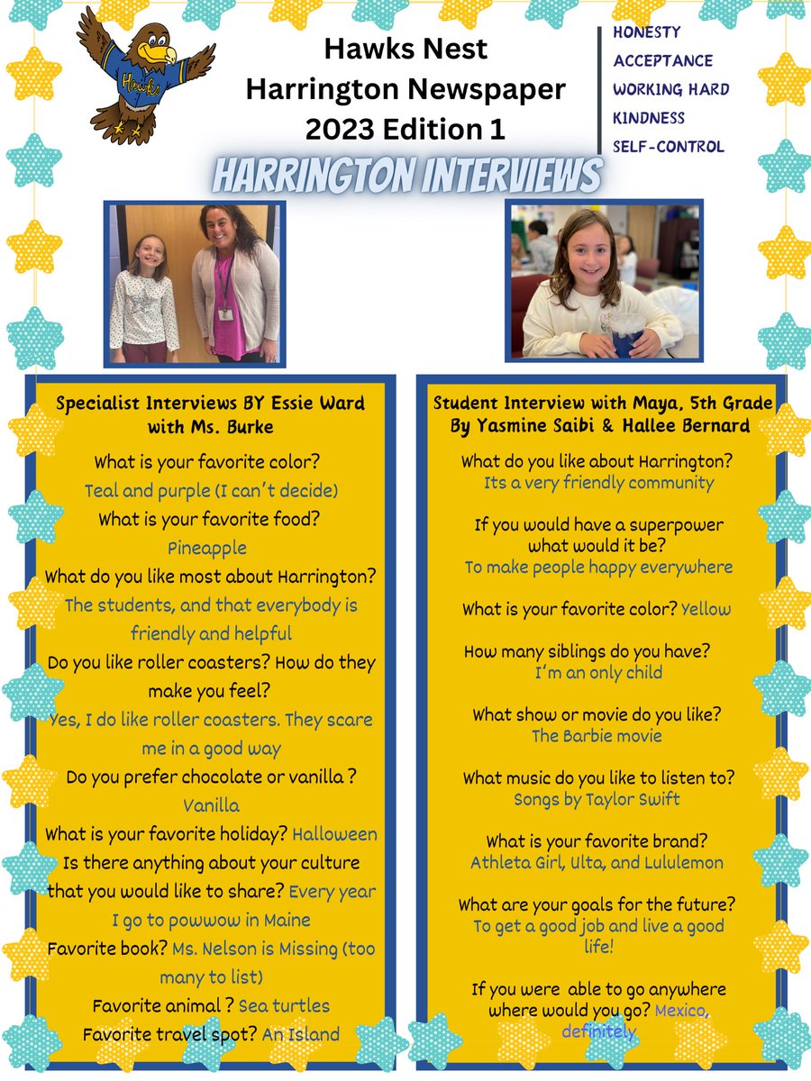 ✍️ The HAWKS Nest ink is dry and our student-powered newspaper just dropped its latest issue that is absolute GOLD!  Interviews, advice columns, book reviews, short stories, sports updates, and puzzles all hand delivered to each classroom with pride. 💙💛 #StudentAgency