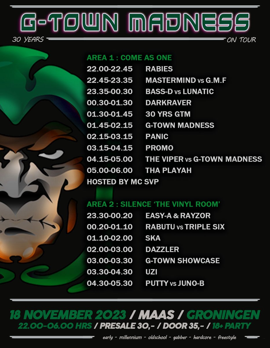 Tomorrow is the day.....
Let's celebrate 30 YRS GTM On Tour!
Grab the final tickets here: eventix.shop/8a8qnvxa

#GTM #30YRS #OnTour #early #millennium #oldschool #freestyle #MAAS #Groningen