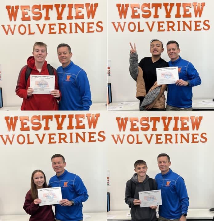 Congratulations to the following Westview fall athletes that were selected for Academic All State! We are proud of everything they accomplished both in the classroom and during competition! Football: Tucker Ingram and Junior Suh Golf: Cora Vobejda