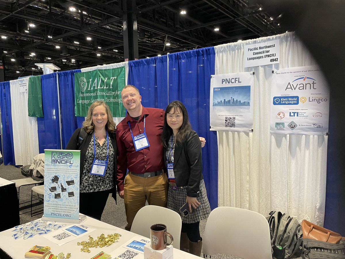 #ACTFL23 Stop by PNCFL’s booth for a selfie with Sammy Salmon, UW Husky, and Alaska’s Moose! Learn more about PNCFL’s IN PERSON conference in March at the University of Washington Seattle.