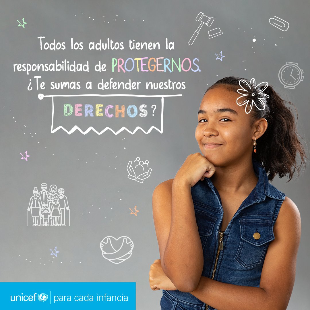 unicefvenezuela's tweet photo. Los adultos tienen la responsabilidad de proteger a los niños, niñas y adolescentes. 

Te inivitamos a sumarte a defender los derechos #ParaCadaInfancia. 

Escucha nuestra voz #ProtegeNuestrosDerechos https://t.co/loCKAbMWdR
