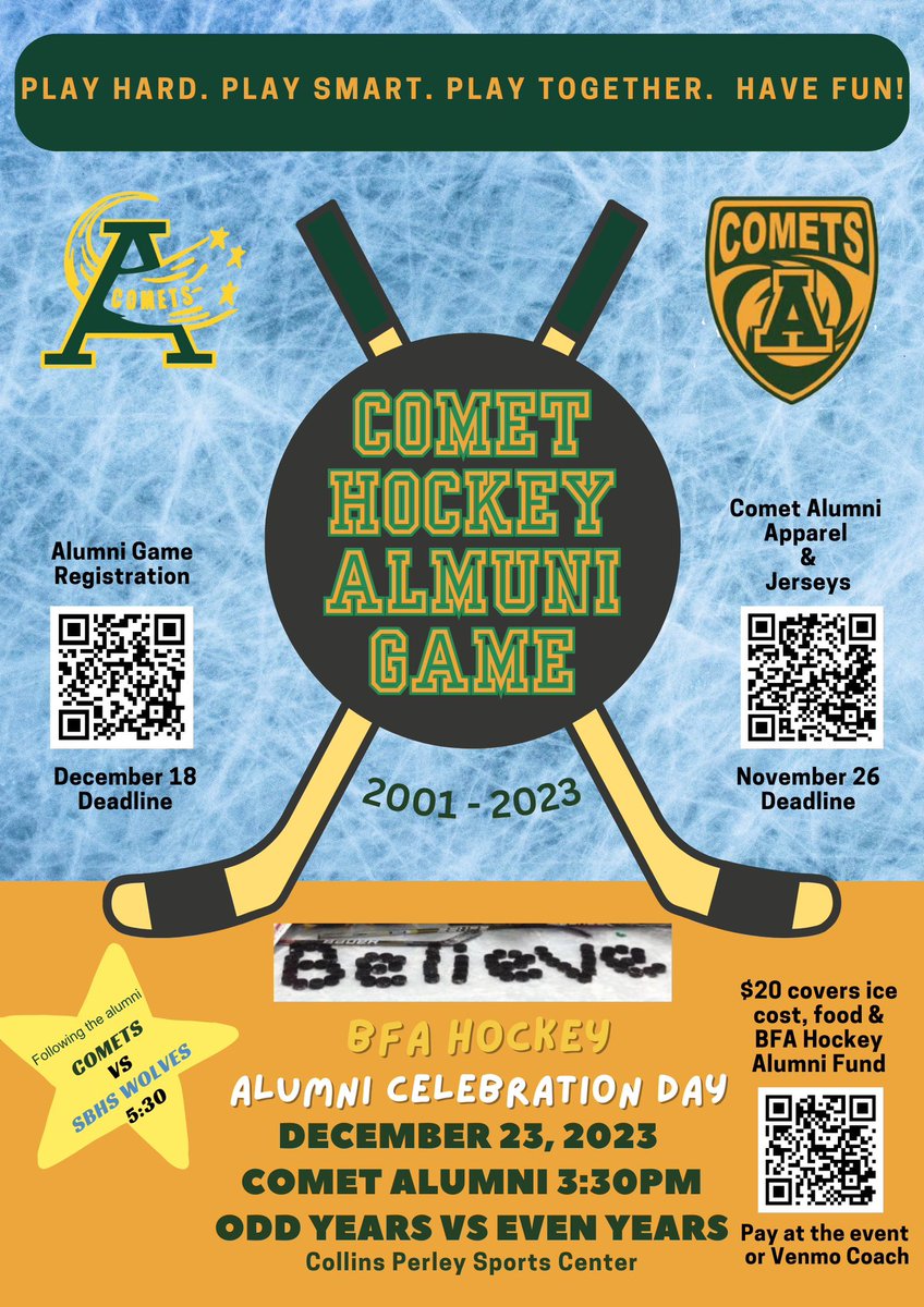 Comet hockey alumni game!