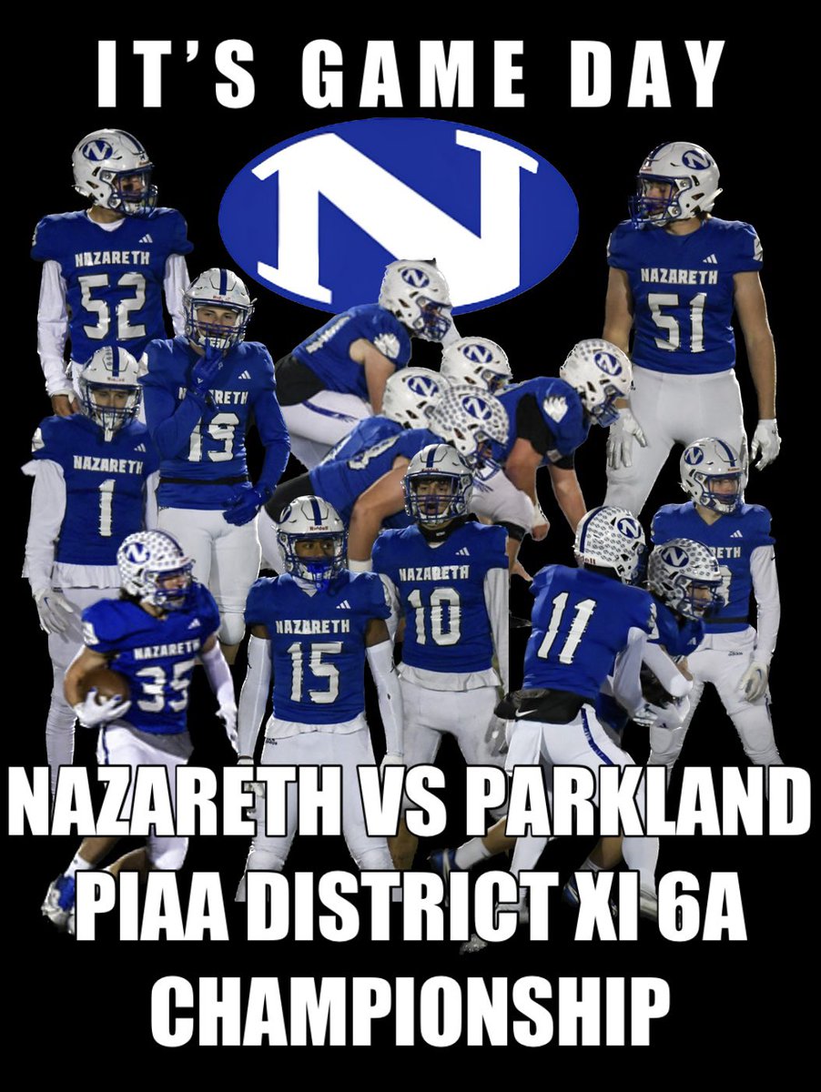 Nazareth Area HS Football BC (@nazarethfbfans) on Twitter photo π¨π¨ITβS GAME DAY!!!π¨π¨Perseverance, determination, commitment, and courage - those things are real. The desire for redemption drives you. LETβS GO BLUE!! ITβS CHAMPIONSHIP DAY!! You got this!! π΅π¦
ππͺπΌπͺπΌ <a href="/NazarethTD/">Nazareth Football</a> <a href="/NASD712Director/">Alan Davis</a> <a href="/NazPrinMrB/">Scott Breidinger</a> π¨π¨ITβS GAME DAY!!!π¨π¨Perseverance, determination, commitment, and courage - those things are real. The desire for redemption drives you. LETβS GO BLUE!! ITβS CHAMPIONSHIP DAY!! You got this!! π΅π¦
ππͺπΌπͺπΌ <a href="/NazarethTD/">Nazareth Football</a> <a href="/NASD712Director/">Alan Davis</a> <a href="/NazPrinMrB/">Scott Breidinger</a>