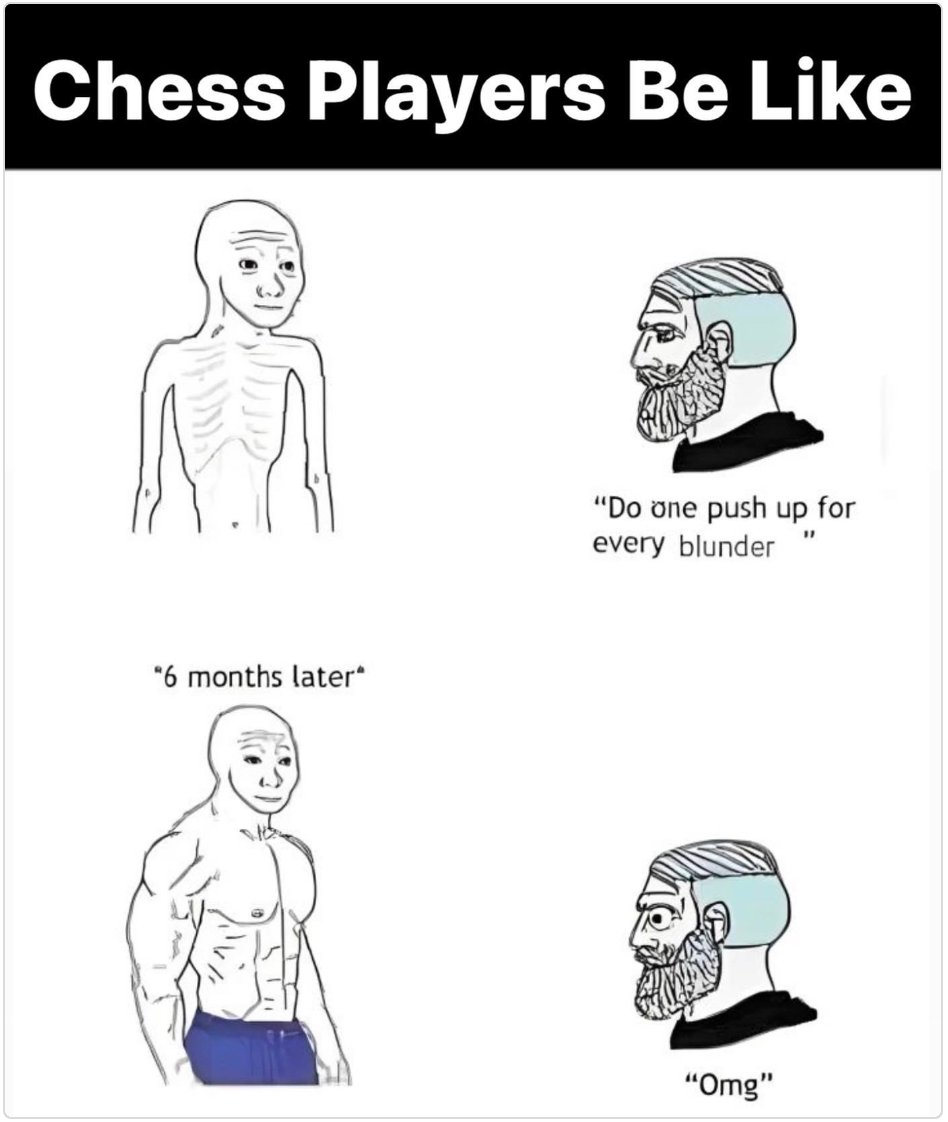 I should try this 😂💪🏼
#chess #playchess #chessclub #chessboard #checkmatemasters #stalematechamps #chessfun #mindchallenge #chesslife #chessaddict #chesscommunity #tacticsandstrategy #chesstips #gameofkings #chessmasterminds #matein3 #checkmategame #strategymatters