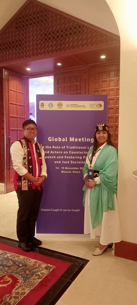 Tongpangkumzuk's tweet photo. I'm very humbled to join Indigenous &amp; Traditional leaders from around the world to speak out against genocide and atrocities against humanity with the United Nations in Muscat, Oman.

#peacebuilding #IofC #INEB #UNOSAPG #genocideconvention75 #hatespeech #Oman https://t.co/H8I5kTwtaK