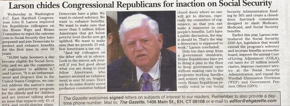 Republicans are charging forward with a closed-door commission designed to slash hard-working Americans' earned benefits. After more than 50 years of inaction, we must reject these schemes that go after Social Security and strengthen benefits, not cut them!