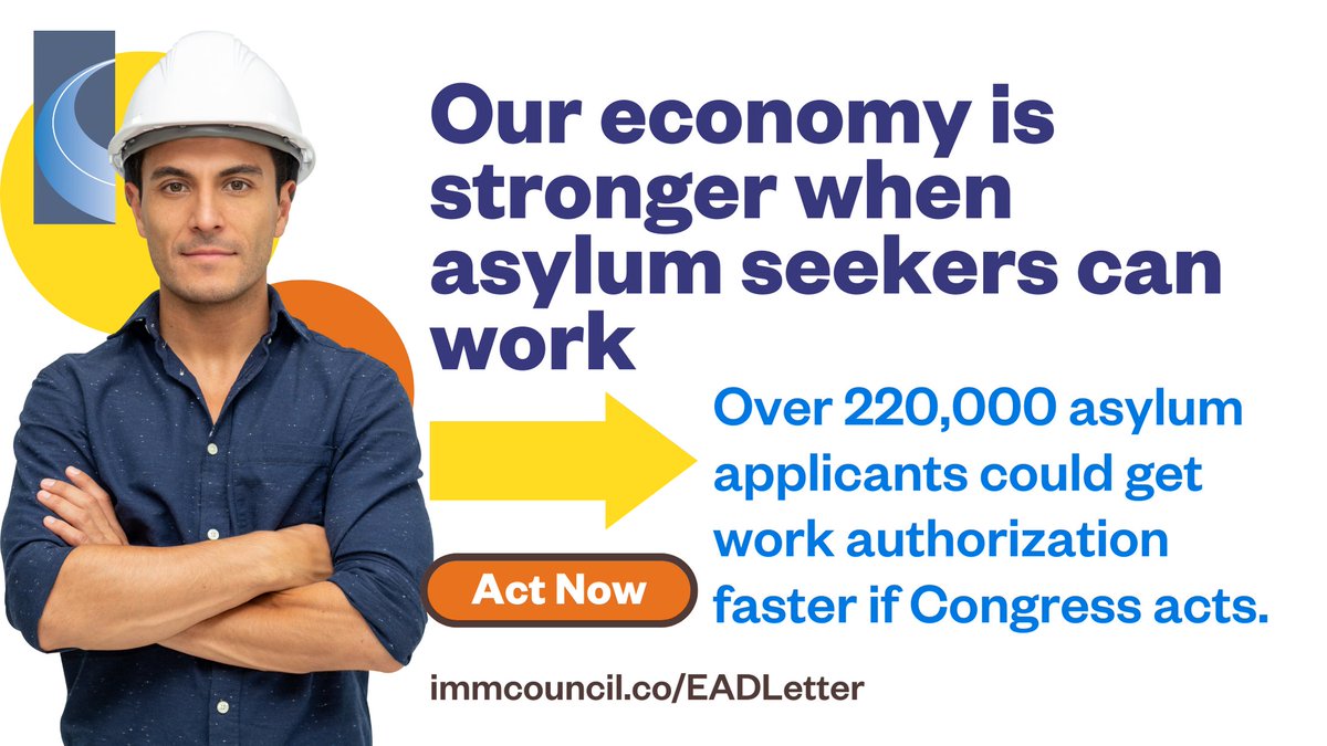 The American Immigration Council brought together 100+ business orgs to call on Congress to remove the current barrier to getting asylum seekers work permits quickly by reducing the waiting period from the current 180 mandatory days to 30 days. 
Read More: americanimmigrationcouncil.org/news/more-100-…