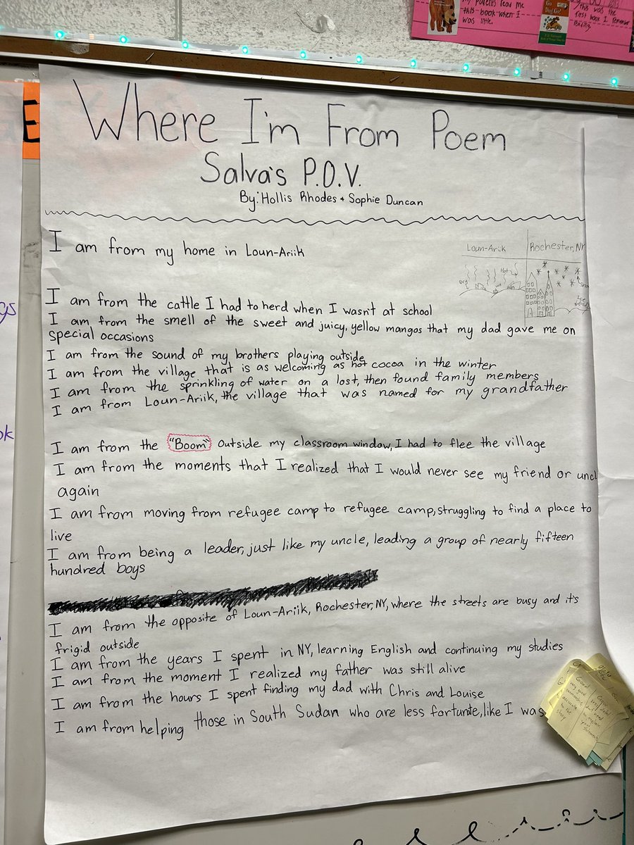 I am blown away by the poems @boy_momma3’s students wrote inspired by their class book, A Long Walk to Water. This is true understanding of characters, POV, theme, and all the other ELA elements on display!!