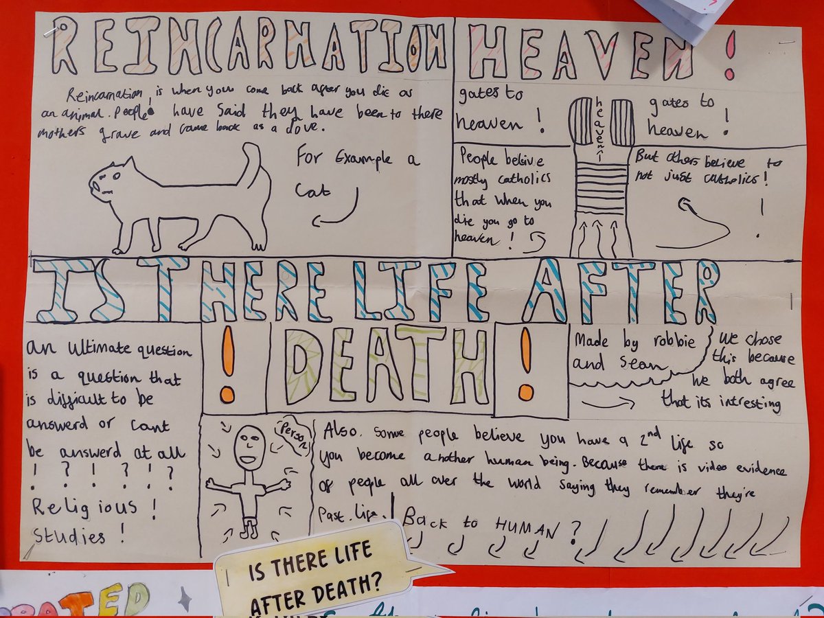 S1s worked incredibly hard on their Ultimate Questions homework - this is just a selection of the amazing pieces of work handed in! 🌟🍰🧩💀👏