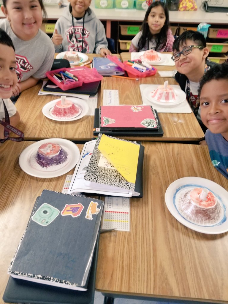 Learning about Earth's rapid changes. Volcanoes erupted today #3rdgradeadventures #ScienceisFun #MyAldine