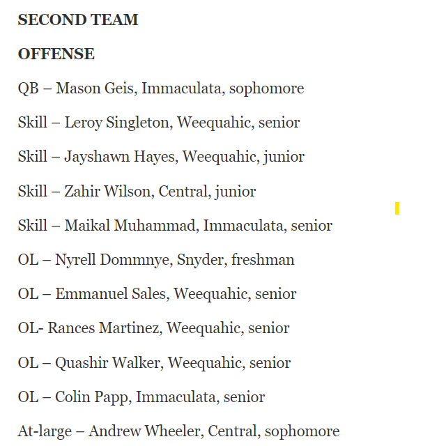 Thankful to be named 2nd team all-division offense
<a href="/IHSSpartanFB/">Immaculata Spartans Football</a>