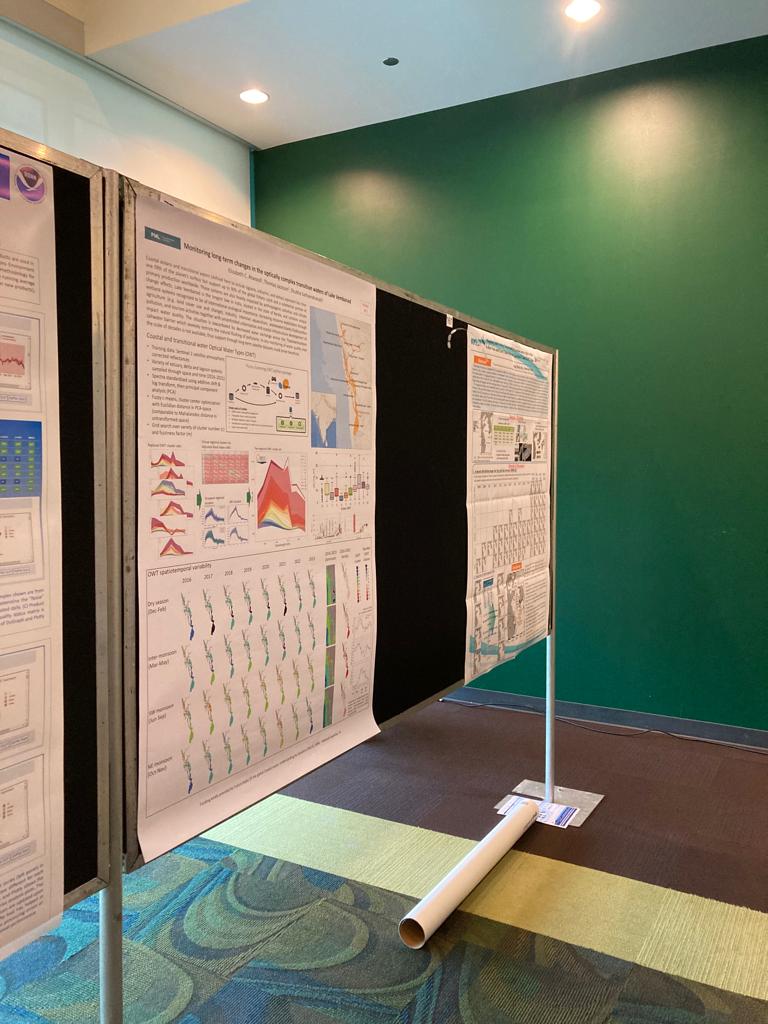 PlymouthMarine's tweet photo. @BicomeProject @esa @NCEOscience And our amazing Dr Gemma Kulk presented a poster today on uncertainties in #satellite-based #PrimaryProduction estimates - very important in improving the confidence in trends in primary production and the #OceanCarbonBudget. #IOCS #IOCS23 https://t.co/PWwdyJQqWi