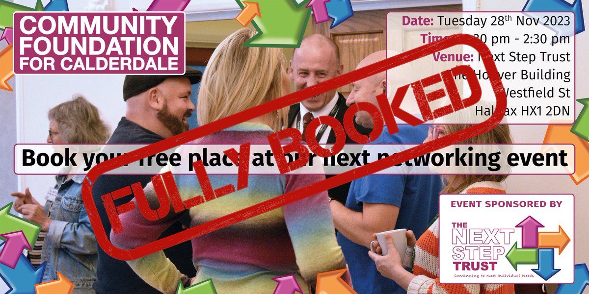 CalderdaleFound's tweet image. We're loving the excitement around the next membership networking event at @nextsteptrust 😊

All the places are fully booked, our next event that still has places available is  our AGM for members on 14th December 2023.