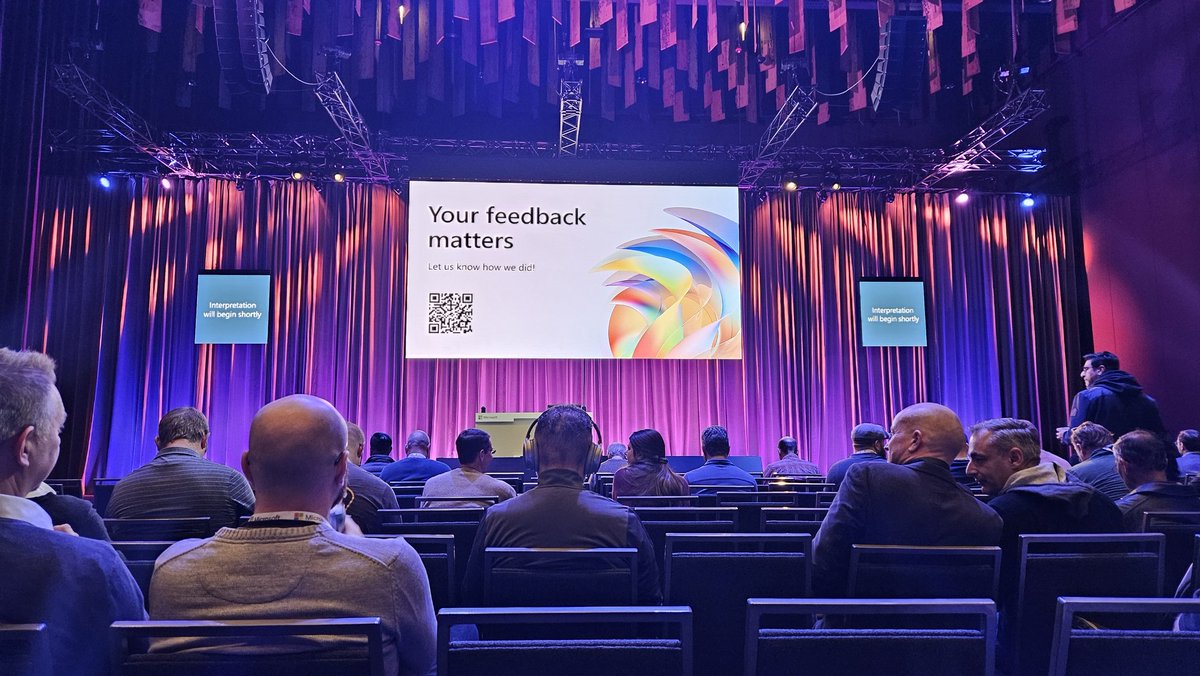 Last day of #MSIgnite starting with so breakout sessions and ending later today ending with the closing keynote of @markrussinovich. Very looking forward to that one!