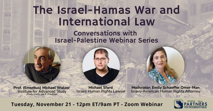 Terms like “proportionality”, “war crimes”, are often referenced, but less well understood. Our 11/21 webinar ft @sfardm, @emilyatlaw, Prof Michael Walzer will delve into this complex issue as it relates to events on the ground + Israel-Palestine overall. secure.lglforms.com/form_engine/s/…