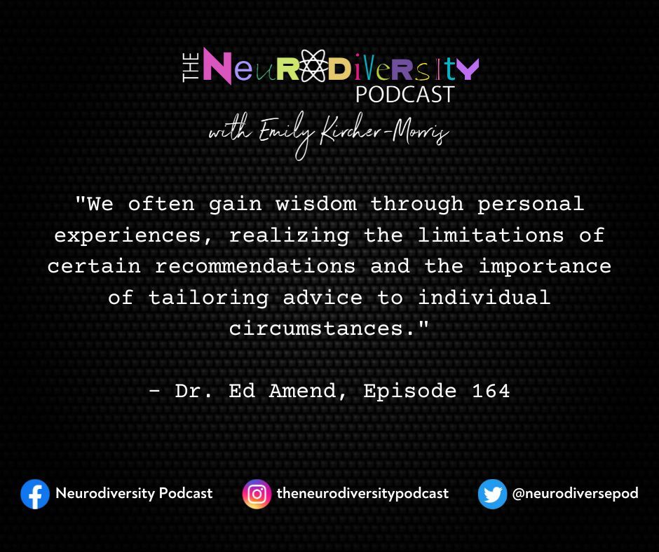 NeurodiversePod's tweet photo. How do we learn? From others' experiences, our own experience, and from observation. Taking in those things and applying them to ourselves is important to personal growth. Dr. Ed Amend shares on ep164: https://t.co/fa9pKFmGKo 
#neurodiversitypodcast #gifted #2e @theamendgroup https://t.co/HTvdKGaOA2