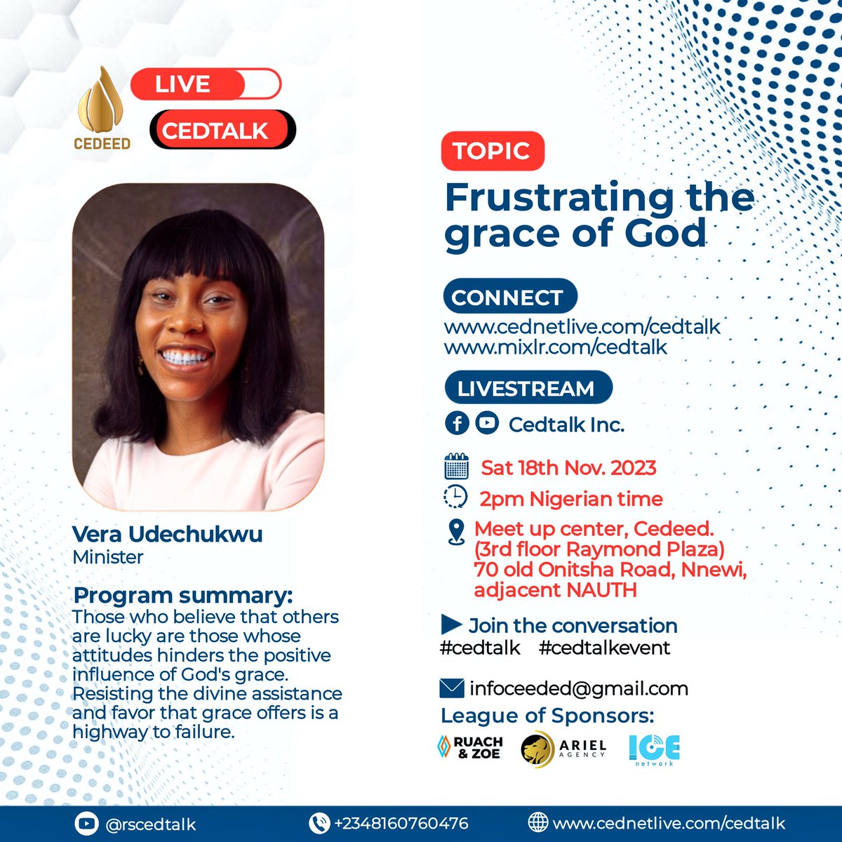 cedtvofficial's tweet photo. Join us on an explosive talk session tomorrow with Mama Vera Udechukwu. Don’t miss out! @RaymondRuach @cednetlive @EduUdechukwu @NnewiCity @NnewiConnect @MoghaluKingsley https://t.co/CaB14iShey