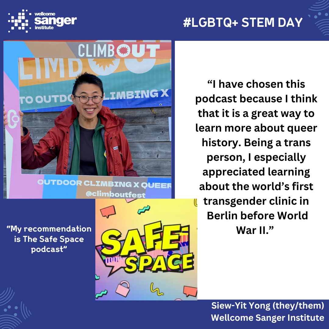 Wellcome Sanger Institute (@sangerinstitute) on Twitter photo Ahead of #LGBTQSTEMDAY, we asked our colleagues to share their recommendations of things to read, watch, and listen to, that they felt had LGBTQ+ representation.
Swipe through to see what they said👇🏻
<a href="/PrideinSTEM/">Pride In STEM</a> Ahead of #LGBTQSTEMDAY, we asked our colleagues to share their recommendations of things to read, watch, and listen to, that they felt had LGBTQ+ representation.
Swipe through to see what they said👇🏻
<a href="/PrideinSTEM/">Pride In STEM</a>