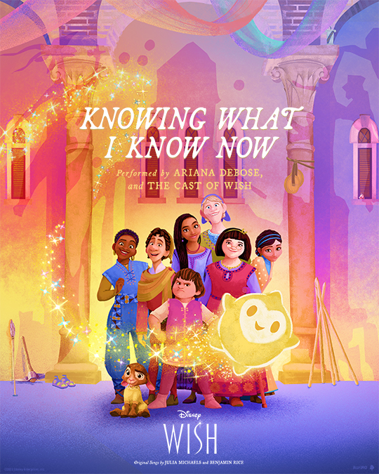 DisneyBE's tweet photo. "Knowing What I Know Now" gezongen door Ariana DeBose en de cast van Wish. 🤝 🗣️ 💫
Disney's #Wish ontdek je vanaf 22 november in de bioscoop. 

🎨: @bellagraceart https://t.co/kqFSYR1lQd