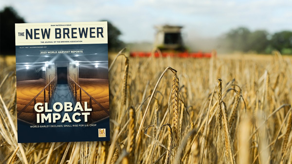 The annual Raw Materials issue of #TheNewBrewer is now available. Log in to read about the 2023 hops and barley harvests, hop farming around the world, CO2 legislative efforts, and the essentials of barley. brewersassociation.org/the-new-brewer…