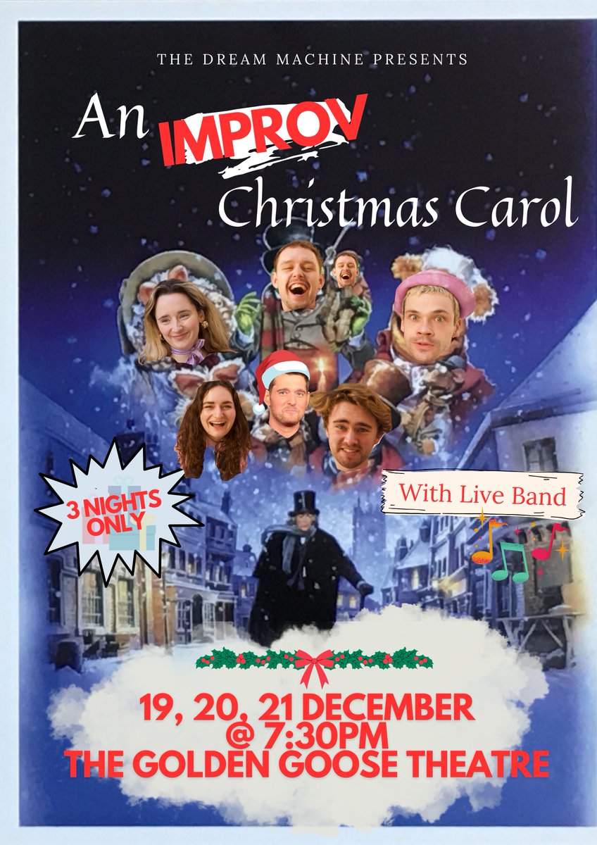 MIBeautifulTC's tweet photo. 🎄AN IMPROV CHRISTMAS CAROL🎄

🎅A tale as old as time itself and seen on every stage, screen and billboard across the country, but you've never seen a production like this...

🏟️Golden Goose Theatre
📅19 - 21st December
⏰7:30pm

https://t.co/j8jxtuE0GF https://t.co/rqIupt1U6K