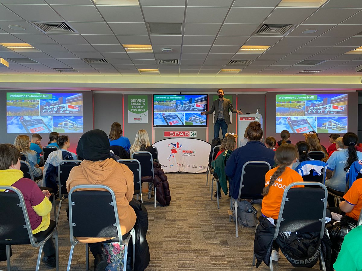 We had such a great morning @SPARNorthEng for the launch of the SPAR Lancashire School Games 2023/24. Thanks to all the schools for attending and @HollyBradshawPV for wowing us all with your journey so far. Good luck in Paris 2024!