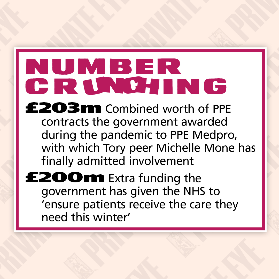 Number crunching from the current Private Eye, in shops now.