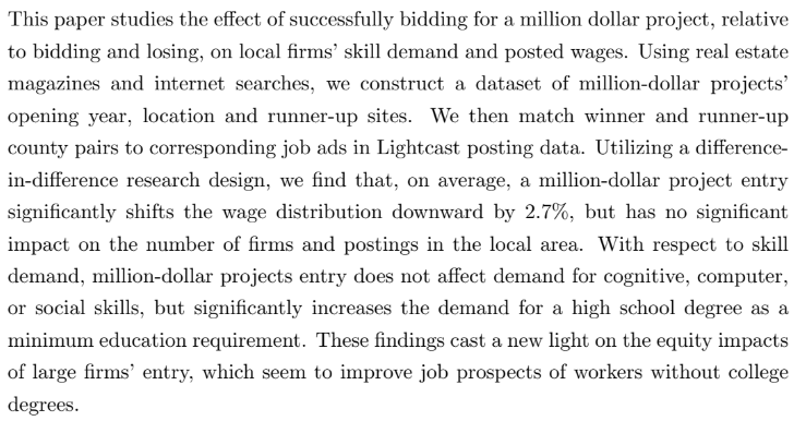 Alaa Abdelfattah Field: Labor, Public Economics Job Market Paper: 'The Effect of Large Firm Entry on Local Skill Demand and Wage Distribution' Website: alaa-abdelfattah.com