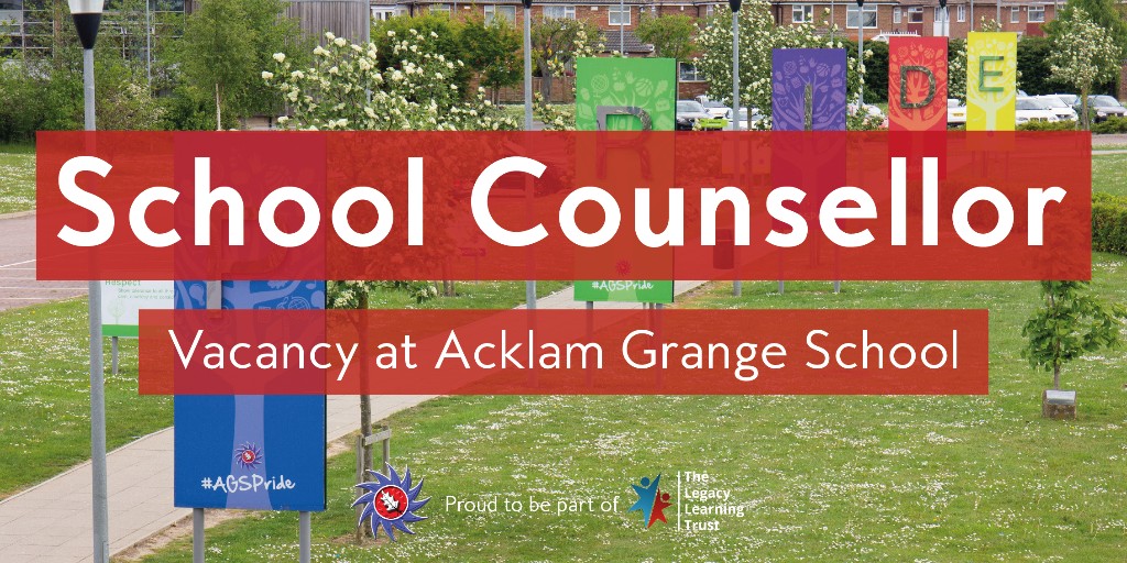 VACANCY: School Counsellor 

We're looking to appoint a highly motivated and experienced Counsellor to work as part of our established and dedicated Safeguarding Team to provide one-to-one professional counselling for students.

➡️ acklamgrange.org.uk/school-counsel…