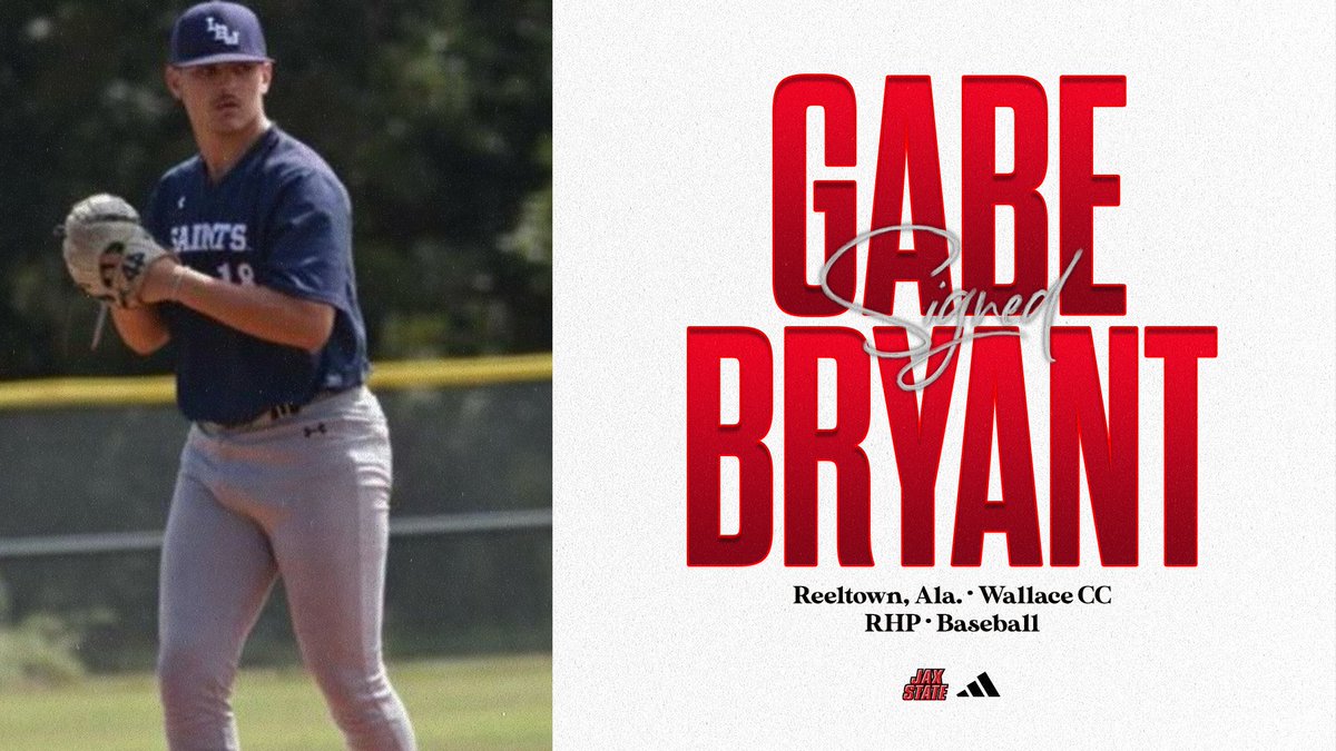 Gabe Bryant (<a href="/GabeBryant16/">Gabe Bryant</a>) is the second RHP pitcher to join the Gamecocks! Made 12 appearances, including nine starts in his first season at Wallace CC!

Wallace State CC ➡️Jax State