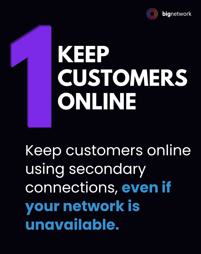 getbignetwork's tweet photo. Calling all ISPs: Here are the 5 main benefits of Big Network for ISPs.

1. Keep customers online
2. Remote diagnostics
3. Increased Bandwidth
4. Lower costs

Learn more about how Big Network for ISPs here: https://t.co/nWL1NJ3lNf

#ISP #cloud #networking #internet #connectivity https://t.co/FEv9gfLjso