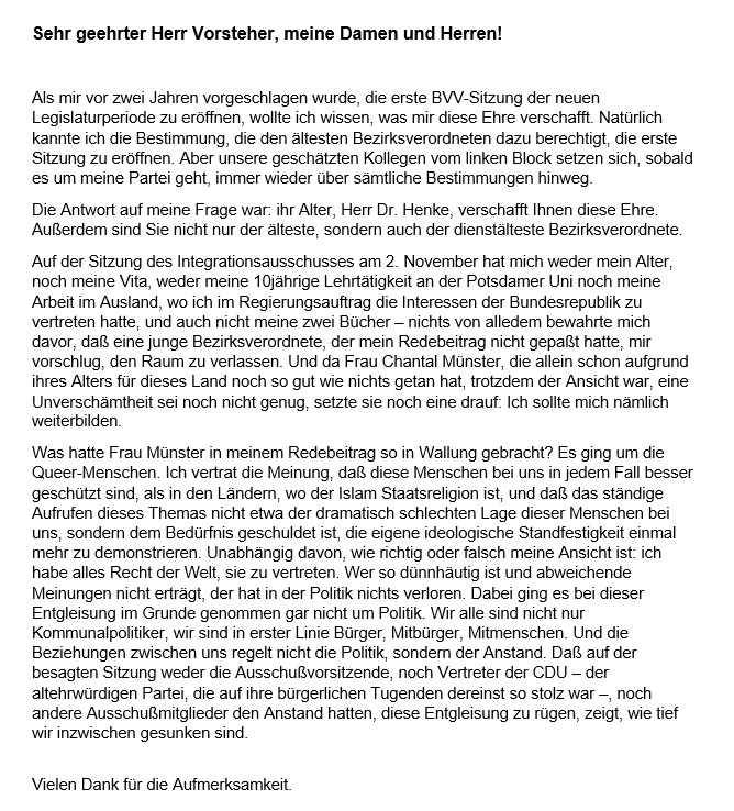 AfDFraktionMahe's tweet photo. Persönliche Erklärung des Bezirksverordneten Dr. Sergej Henke in der BVV am 16.11.2023.

#afdmahe #bvvmahe #bvv #marzahn #marzahnhellersdorf #afdfraktionmahe #afdberlin https://t.co/C15PKKxQhV