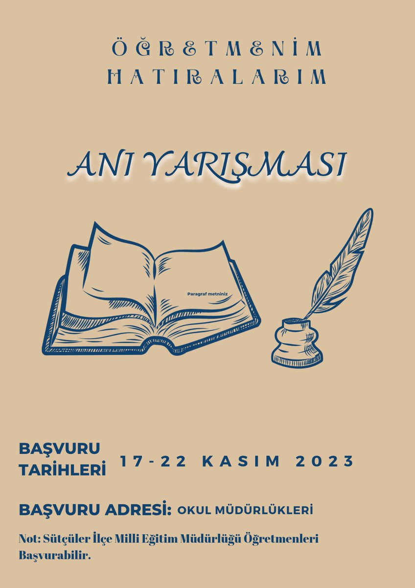 sutculermem32's tweet photo. “Öğretmenler;Yeni nesli, Cumhuriyetin fedakâr öğretmen ve eğitimcilerini,sizler yetiştireceksiniz ve yeni nesil,sizin eseriniz olacaktır”

📢 24 Kasım #Öğretmenler Günü kapsamında düzenleyeceğimiz program.

@tcmeb
@Yusuf__Tekin
@ErhanBaydur1
@ispartamem
@OrkunUlukaya44

#SÜTÇÜLER https://t.co/sYir0dGy8e