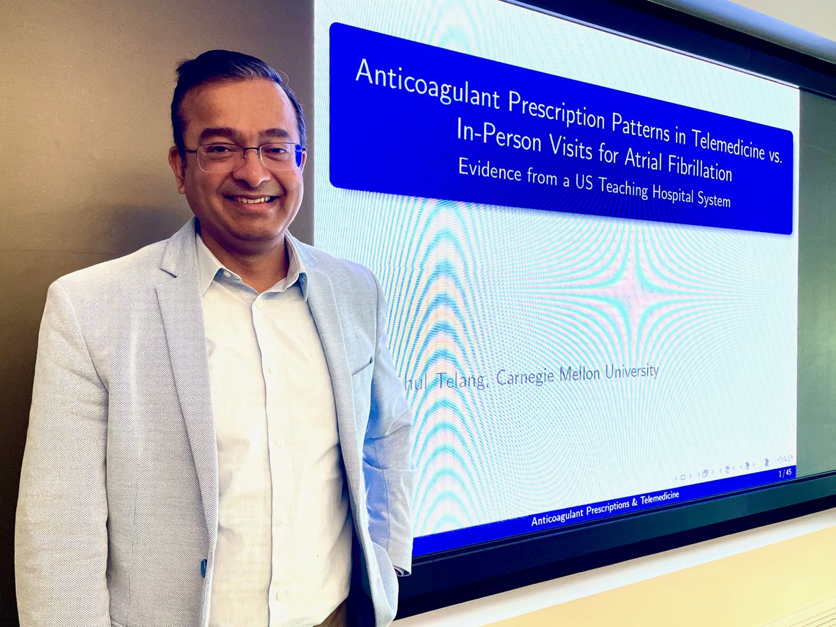 Thank you Rahul Telang (<a href="/RaTelang/">Rahul Telang</a>) for a great talk “Anticoagulant Prescription Patterns in Telemedicine vs. In-Person Visits for Atrial Fibrillation: Evidence from a US Teaching Hospital System” in our MIS Distinguished Speaker Series!
