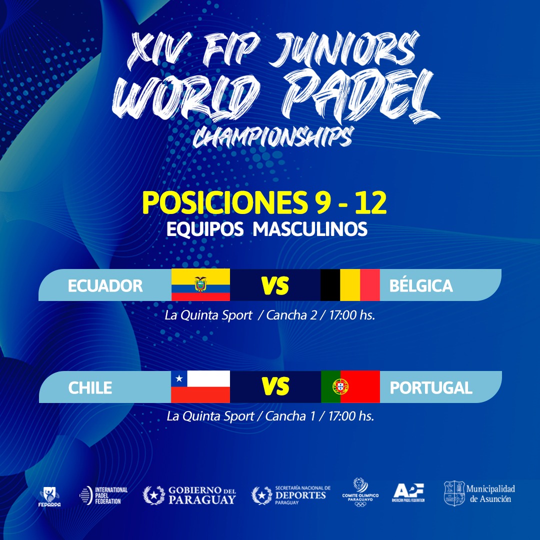 PadelJunior2023's tweet photo. En pocas horas conoceremos a los finalistas varones😎

Las emociones se intensifican en cada escenario deportivo🤯🤩🥳

Acercate a alentar a tu selección favorita🎊🎉

@feparpa_oficial🇵🇾
@padelfederacion🇪🇸
@Padel_APA🇦🇷
#Suecia🇸🇪

Mira los horarios🫡

#JWPCAsu2023 #PadelFIP #Pádel https://t.co/zXIjj6I9us