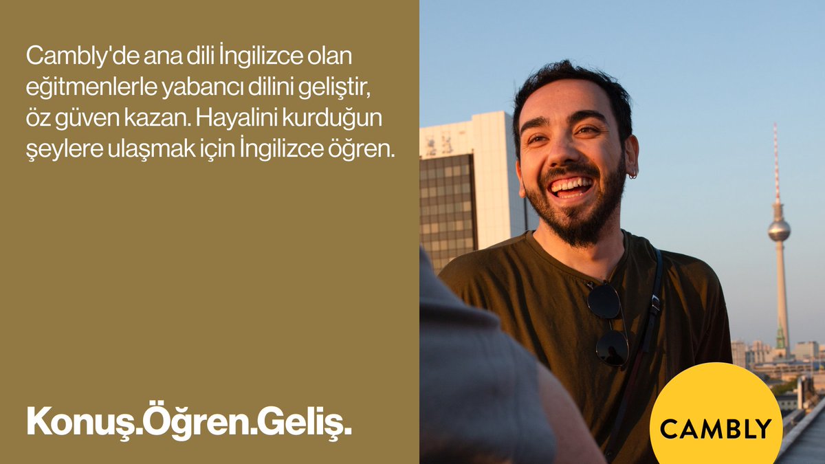 Mehmet İngilizcesini Cambly ile geliştirdi ve şu an Berlin’de yaşıyor. Hayalini kurduğun şeyleri gerçekleştirmek için senin de başlangıç noktan olmak istiyoruz. Cambly’de ana dili İngilizce eğitmenlerle hedeflerine göre pratik yaparak İngilizceni geliştir. Dünyayı ve kendini