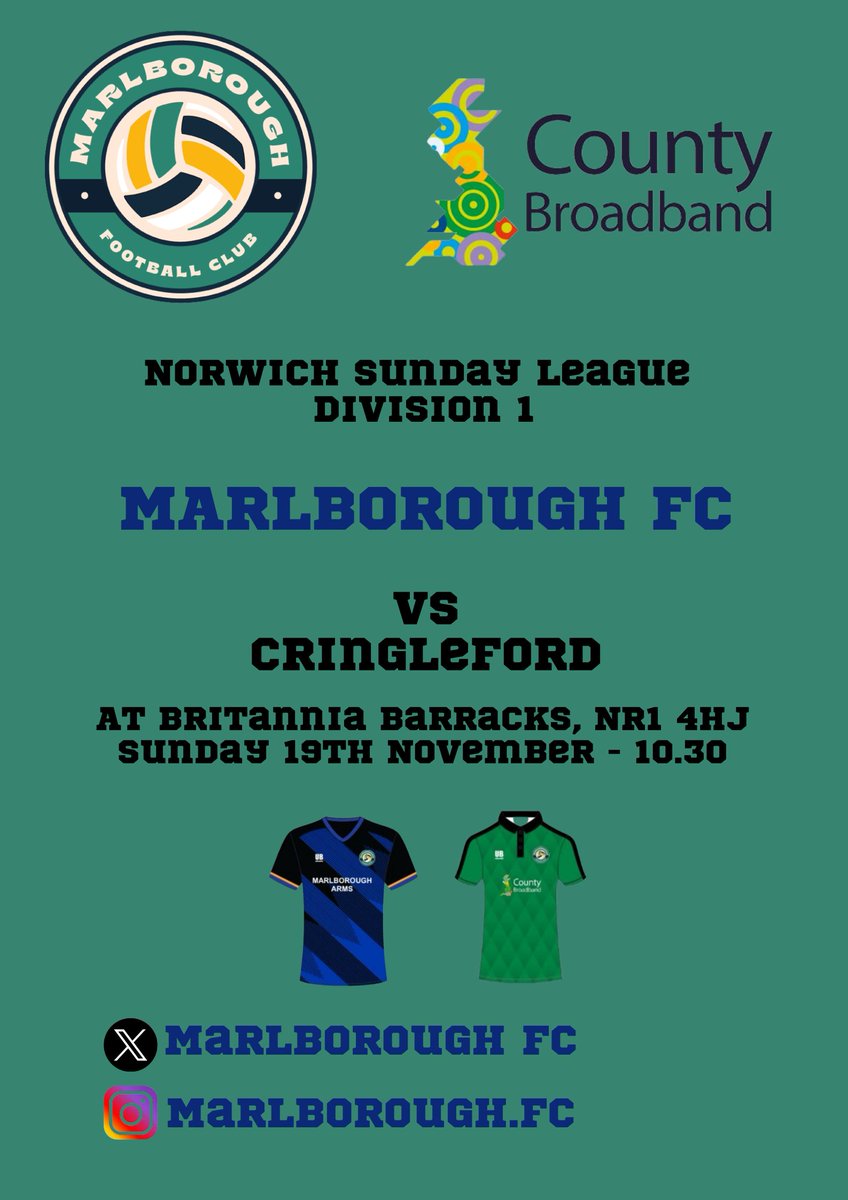 We scraped 2 wins last season and got a thumping earlier this season... if nothing else games against @CringlefordFc are always entertaining. @CountyBroadband #MarlboroughArms #UpTheMarley