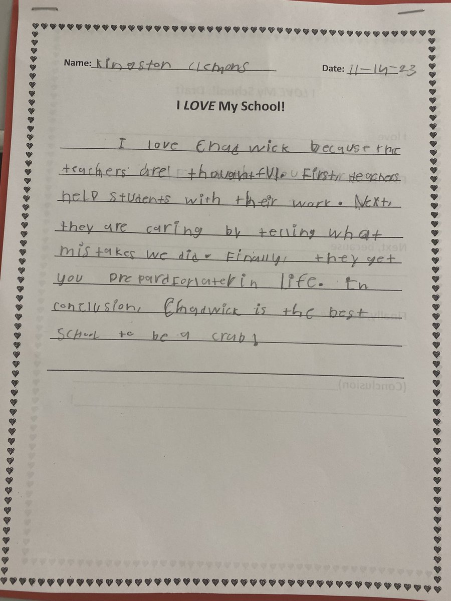 In case you were wondering why our students LOVE @ChadwickElem, here are a few of their thoughts! Thanks for celebrating American Education Week with us.