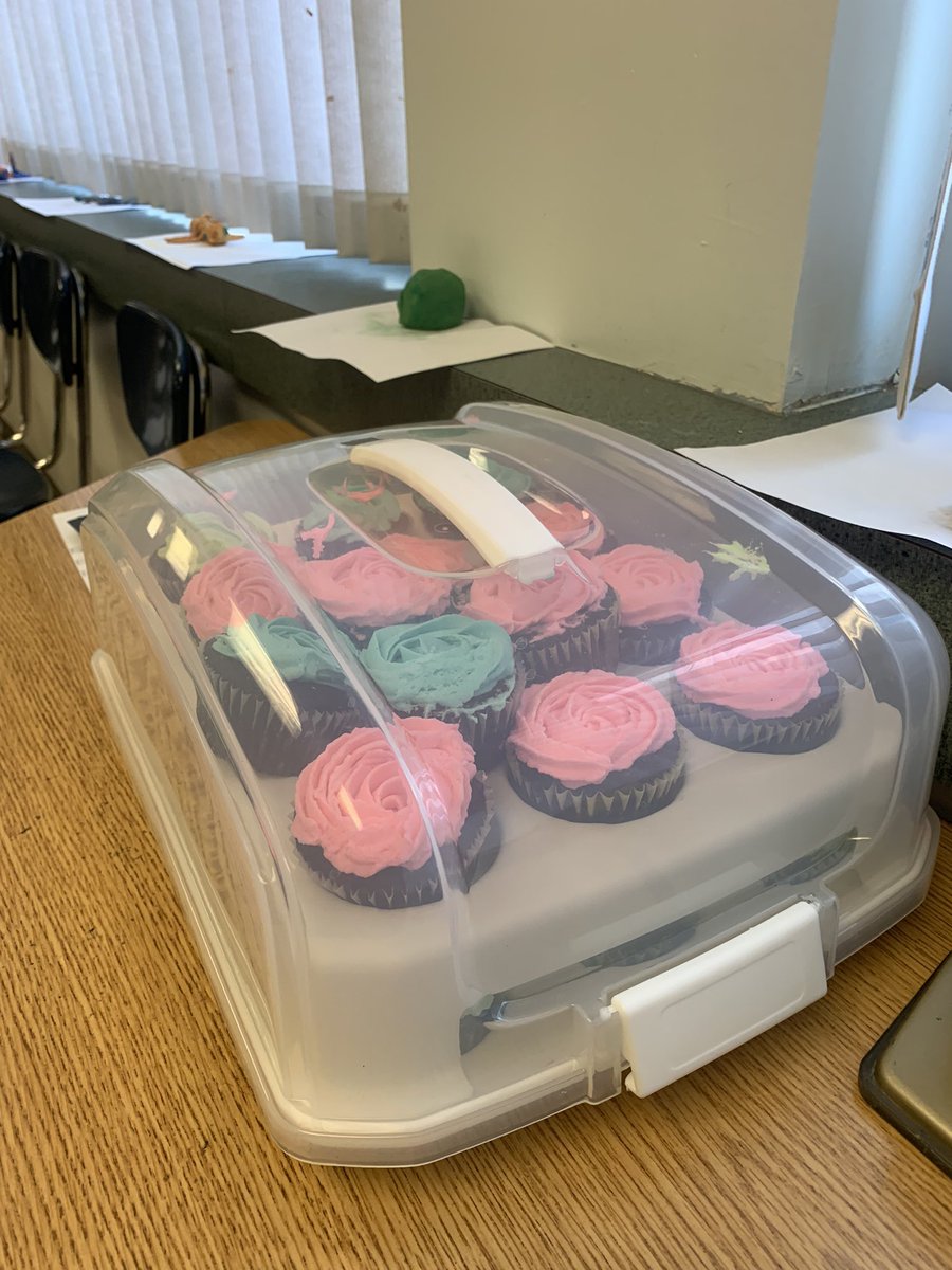 I’m just their sub, but these students really like me…here’s the proof🤗  Cupcakes for the sub👍😋.   #RiverValleySchool #Sundre