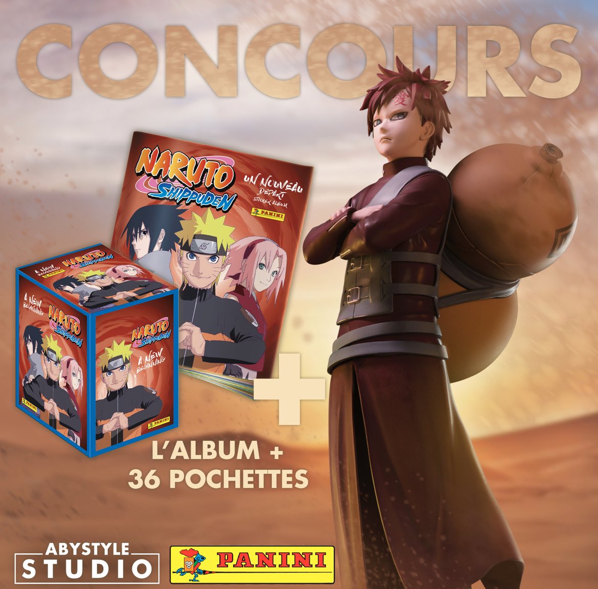 Avec <a href="/abystyle_studio/">ABYstyle Studio</a> on te fait gagner un magnifique lot Naruto Shippuden ! 💥 

Pour participer :
- RT &amp; Follow @Panini_fr et <a href="/abystyle_studio/">ABYstyle Studio</a>
- Mentionne un ami en commentaire
 
Bonne chance ! 🍀
🗓️ TAS le 24/11

#jeuconcours #narutoshippuden #abystylestudio #gaara