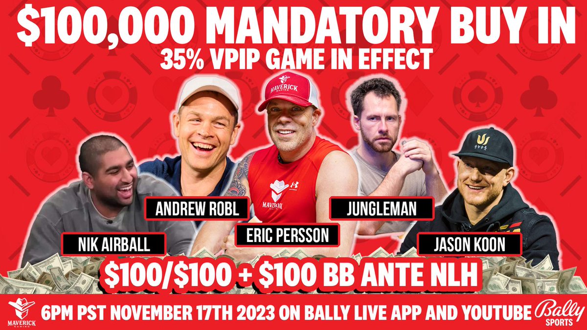 630 tonight PST. Bally Live Poker on You Tube. There will be blood. @junglemandan @nikairball @JasonKoon @Andrew_Robl