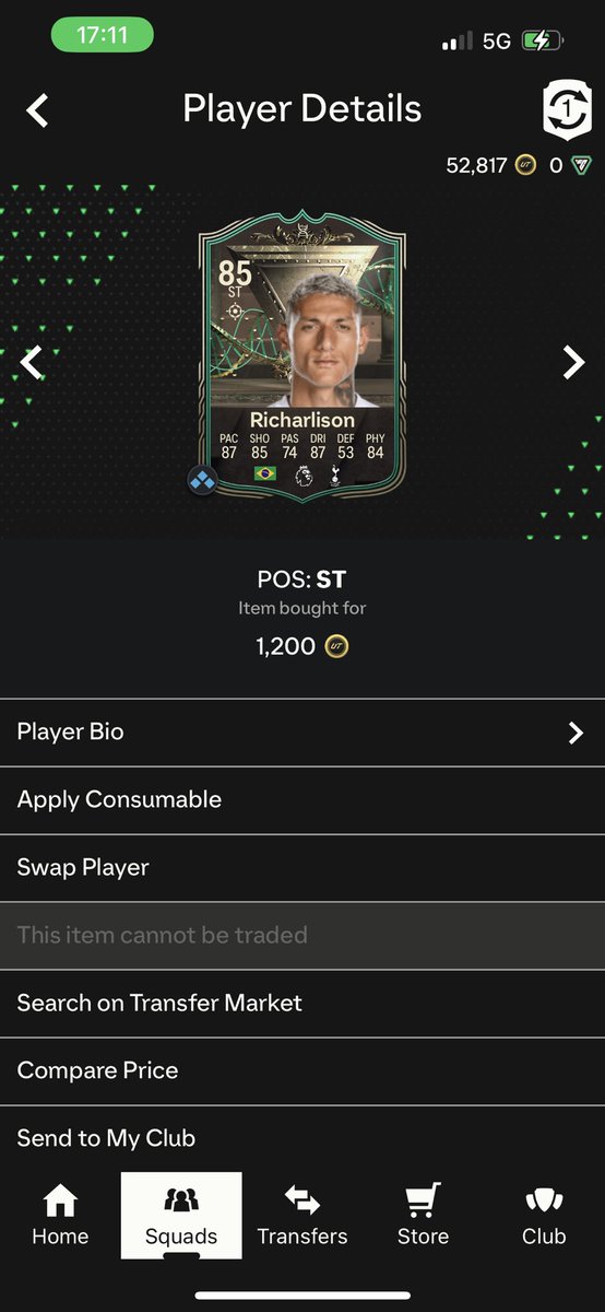 KeanuBurrell_7's tweet photo. @FIFA22_INFO Not unique but 100% has Hidden Powershot+, 1 more evo and he’s basically R9 https://t.co/d0AfrJer8K
