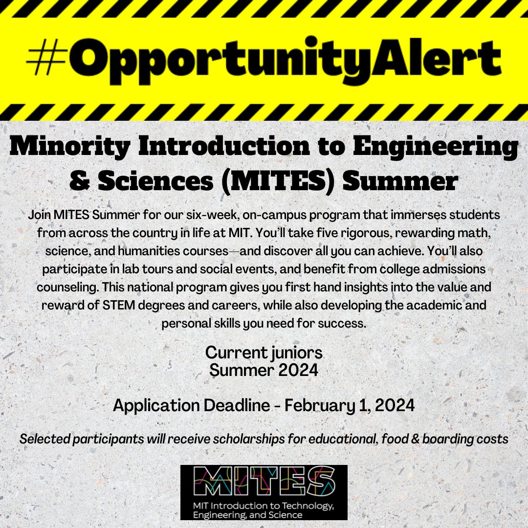 📣 #OpportunityAlert! <a href="/ColumbusAcademy/">Columbus Academy</a> juniors: check out <a href="/MITESatMIT/">MITES</a> Summer program - link in bio!