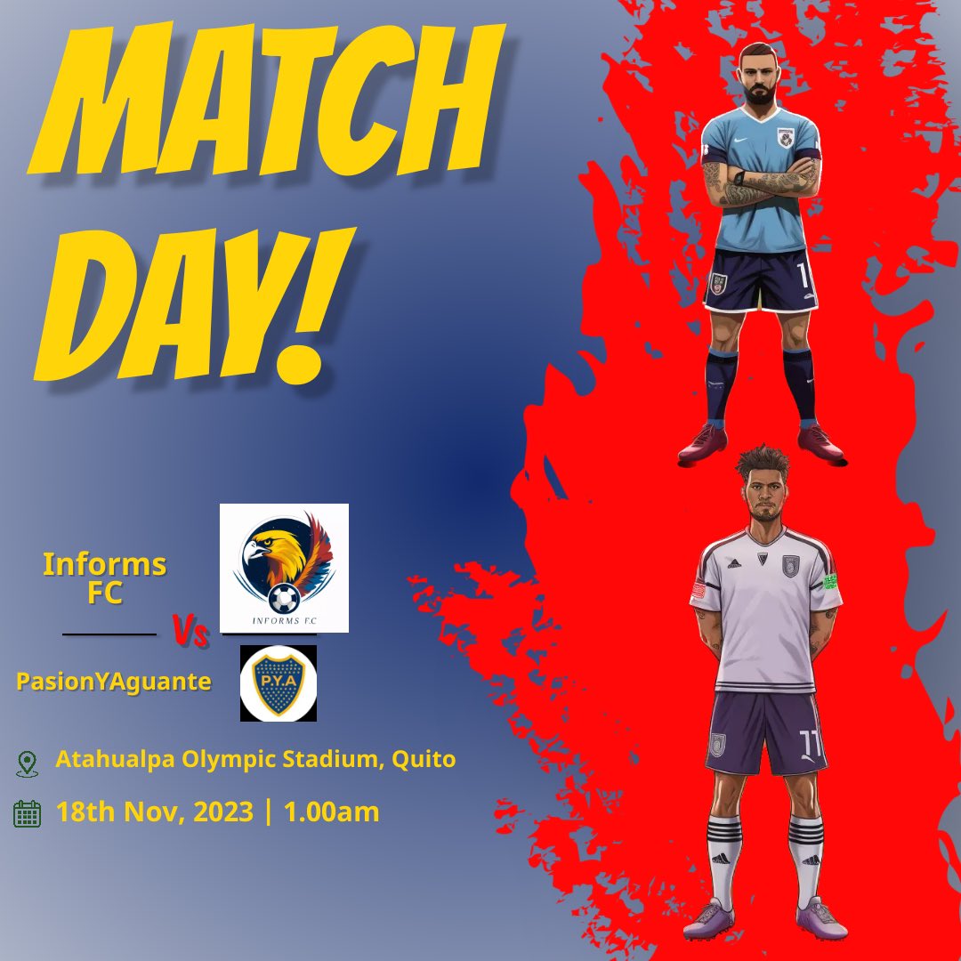Match Week 2!!! 
Informs FC coming off a victory over <a href="/ChangozFC/">Changoz FC ⭐️⭐️</a>  faces off against <a href="/PasionYAguantes/">Pasión Y Aguante 🌟</a> who got decimated, pummeled,obliterated,annihilated in there last matchup against <a href="/fc_serpientes/">FC Serpientes</a> 

Can Gelatos keep the hot streak going? Find out tonight!!!