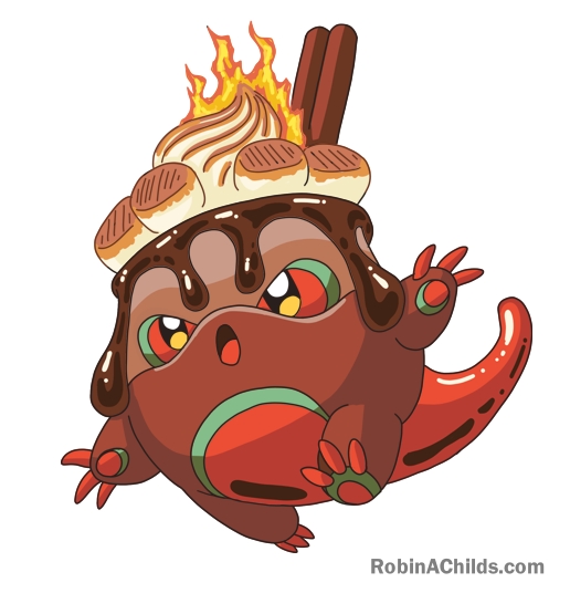 What if a spicy hot chocolate, perfect for the winter months, was also a Pokemon? (My friend @MaxwellsDeamon informed me this lil' guy should be named Cocosaicin, which seems like the perfect Pokemon name)
