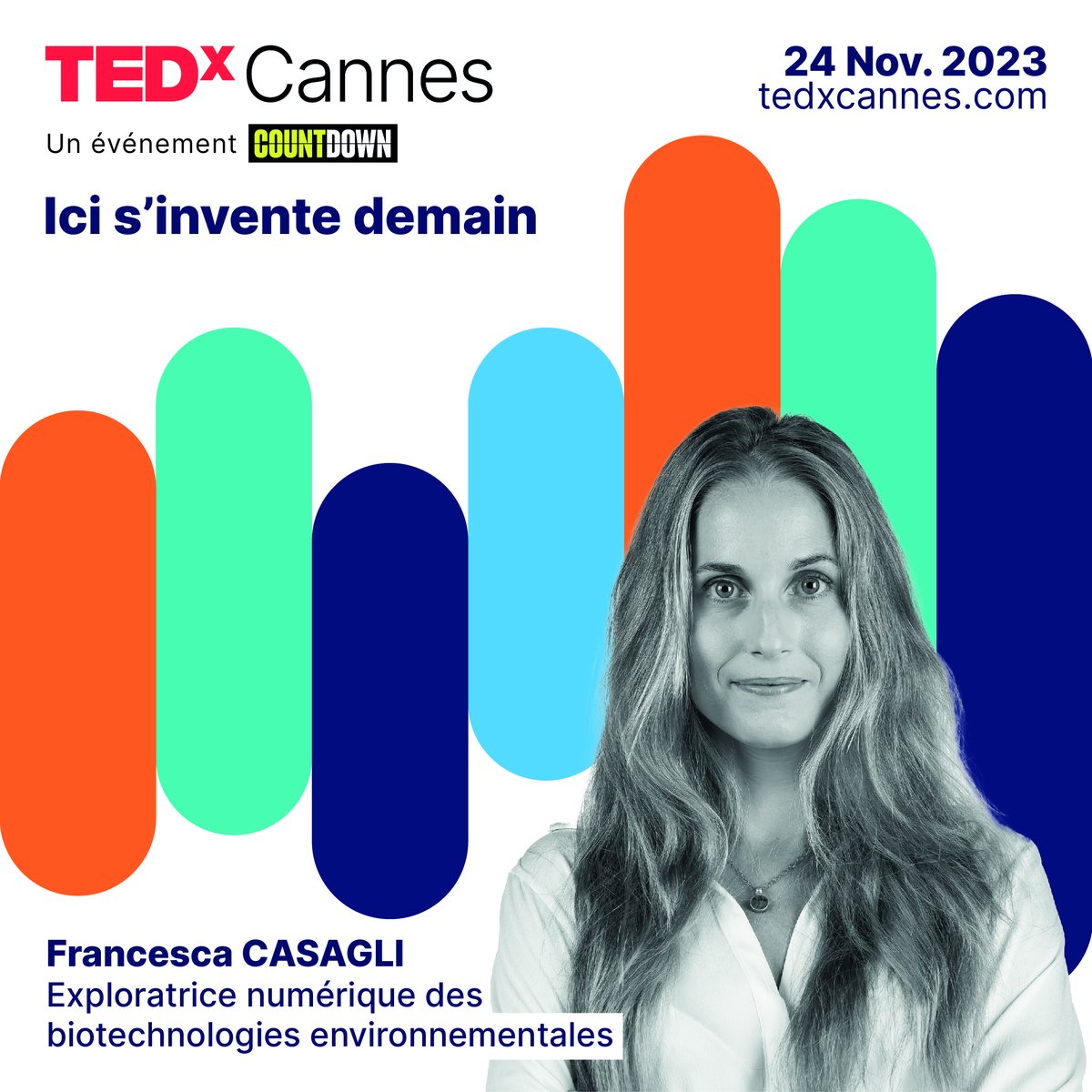 🌍📢Un <a href="/TEDxCannes/">TEDxCannes</a> qui tombe à pic pour la #COP28 ❗️
🗓️Vendredi 24/11 : la chercheuse <a href="/Inria/">Inria</a> #FrancescaCasagli (équipe Biocore <a href="/inria_sophia/">Centre Inria d'Université Côte d'Azur</a>, lauréate 2022 du 🏆 <a href="/4womeninscience/">For Women in Science</a> <a href="/FondationLOreal/">Fondation L'Oréal</a>-<a href="/UNESCO/">UNESCO 🏛️ #Education #Sciences #Culture 🇺🇳</a>) nous dira tout des bioprocédés capables de purifier les eaux contaminées.💧