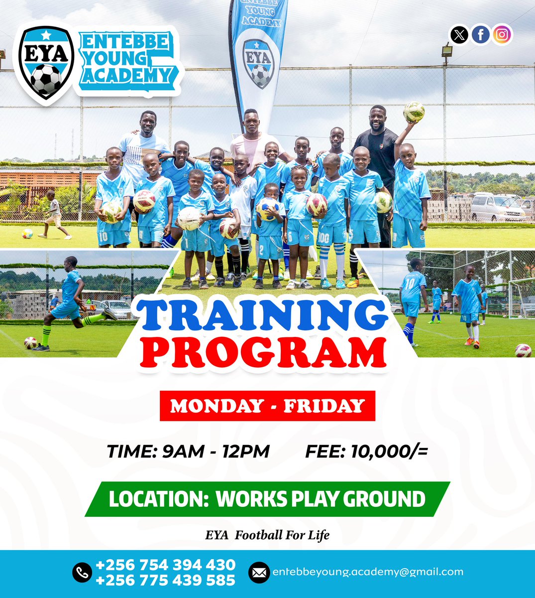EntebbeyoungAca's tweet photo. Our esteemed soccer parents, register your child with us to reach out to his/her potential
#EntebbeYoungAcademy #FootballForLife❤️ https://t.co/IAE5AgRM0U